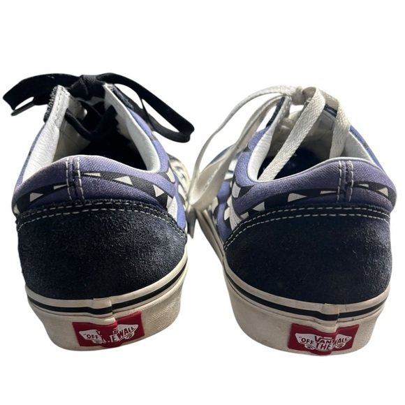 VANS Checker Flame Old Skool Classic Mens Canvas Suede Navy White Size 8.5M 10W - Picture 14 of 14